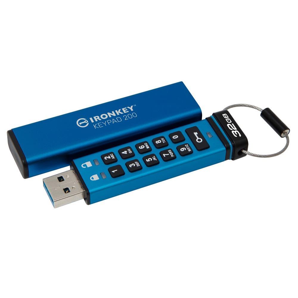 Eladó 32GB Pendrive kék Kingston Ironkey Keypad 200 - olcsó, Új Eladó - Miskolc ( Borsod-Abaúj-Zemplén ) fotó