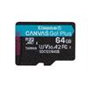 Memória-kártya 64GB SD micro (SDXC Class 10  UHS-I U3) Kingston Canvas Go! Plus