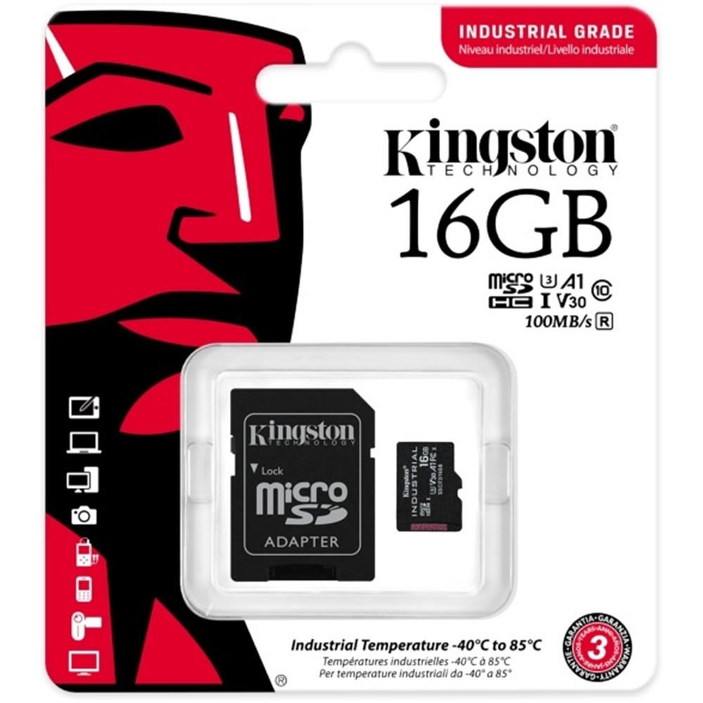 Eladó Memória-kártya 16GB SD micro Plus olvasó (SDHC Class 10 A1) Kingston Industrial - olcsó, Új Eladó - Miskolc ( Borsod-Abaúj-Zemplén ) fotó