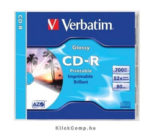 Eladó CD-R lemez, nyomtatható, matt, ID, AZO, 700MB, 52x, normál tok, VERBATIM - olcsó, Új Eladó - Miskolc ( Borsod-Abaúj-Zemplén ) fotó