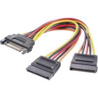 kábel SATA Y tápkábel 2 x SATA - PCIe 6Plus2 PIN átalakító
